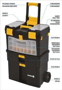 VOREL WÓZEK NARZĘDZIOWY Z WYJMOWANYM ORGANIZEREM 78734 - Szafy i regały magazynowe - miniaturka - grafika 13