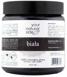 Your Natural Side GLINKA BIAŁA 75G - Maseczki do twarzy - miniaturka - grafika 2