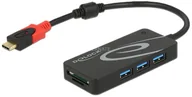 Switche - Delock HUB USB 3.0 USB Type-C > 3 Port extern USB 3.0 (3.1 Gen 1) Type-C 5000 Mbit/s Czarny - miniaturka - grafika 1