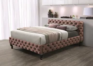 Łóżka - Signal ŁÓŻKO HERRERA VELVET 160X200 ANTYCZNY RÓŻ HERRERAV160RW - miniaturka - grafika 1