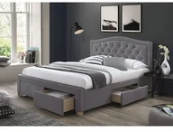 Łóżka - Signal Łóżko ELECTRA VELVET Szary 160x200 cm [Dostępny po 2020-01-15] ELECTRAV160SZ - miniaturka - grafika 1