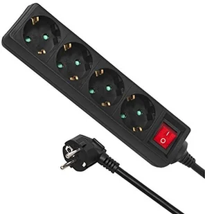 Maclean Listwa zasilająca zwykła 4 gniazd 5m czarny MCE194 MCE194 - Listwy zasilające - miniaturka - grafika 2