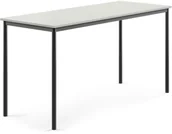 Meble do szkół i przedszkoli - AJ Produkty Stół BORS, 1800x700x900 mm, laminat szary, antracyt - miniaturka - grafika 1