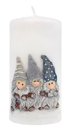 Oświetlenie świąteczne - SWIECE ARTMAN Boże Narodzenie Świeca ozdobna Gnomy walec średni biały 1szt - miniaturka - grafika 1