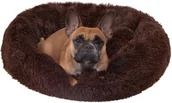 Legowiska dla psów - Legowisko dla psa 80cm, pluszowe posłanie dla psa brązowy PA0143 - miniaturka - grafika 1