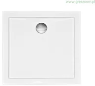 Brodziki prysznicowe - Besco Slimline Aquarius 80x80 cm kwadratowy biały - miniaturka - grafika 1