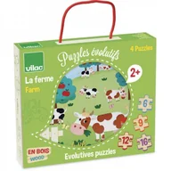 Puzzle - Vilac Drewniane Puzzle Progresywne FARMA 2632 - miniaturka - grafika 1