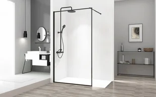 Rea łazienka z wyobraźnią Ścianka szklana Bler czarna loft 110 cm K7630 - Ścianki i drzwi prysznicowe - miniaturka - grafika 2