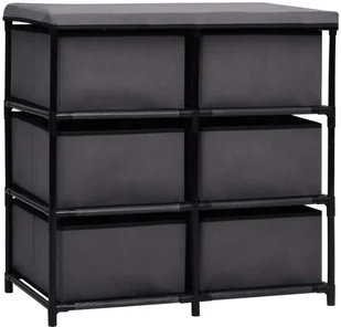vidaXL Szafka z 6 szufladami, 55x29x55 cm, szara, stal - Szafki do salonu - miniaturka - grafika 5