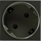 Listwy zasilające - NOEN GS, gniazdo modułowe 45x45mm kątowe - 45° 1x2P+Z, typ F Schuko, 16A 250V, czarne OR-GM-9010/B/GS45 - miniaturka - grafika 1