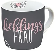 Kubki - infinite by GEDA LABELS Infinite by Geda Labels ulubiona kobieta porcelanowa filiżanka, porcelana, szara/różowa 12,3 x 9 x 8,5 cm - miniaturka - grafika 1
