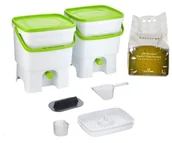 Kompostowniki - Organko ORGANKO zestaw biało-jasnozielony + Bokashi 3830053616067 - miniaturka - grafika 1