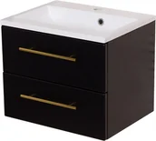 Szafki łazienkowe - Gante Szafka wisząca z umywalką czarny mat 50 cm Belli Gold BEL-C-U50/39/2+KIDDY-500 - miniaturka - grafika 1