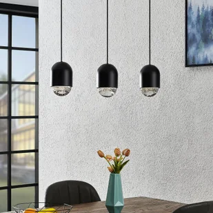 LUCANDE Lucande Amielle lampa wisząca, 3-punktowa, czarna - Lampy sufitowe - miniaturka - grafika 2