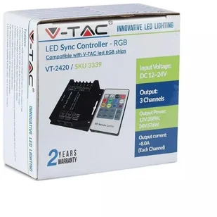 V-TAC Sterownik Taśm LED RGB Radiowy 12V/24V 288W/576W RJ45 VT-2420 - Akcesoria do oświetlenia - miniaturka - grafika 5