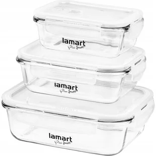 Lamart Zestaw szklanych pojemników na żywność 3 szt LT6011 - Pojemniki kuchenne - miniaturka - grafika 2