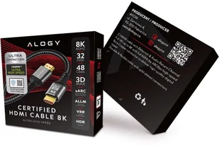 Alogy Kabel HDMI 2.1 Alogy 8K 60Hz 48GBps 3m Czarny 10338X1 - Adaptery i przejściówki - miniaturka - grafika 12