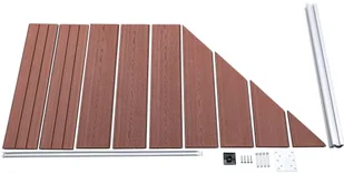 shumee Ogrodzenie WPC 4 panele kwadratowe 1 skośny 792x186 cm brąz - Akcesoria do urządzeń ogrodniczych - miniaturka - grafika 13