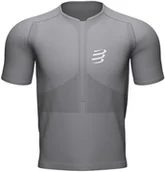 Koszulki sportowe męskie - Compressport Koszulka biegowa TRAIL HALF-ZIP FITTED SS TOP szara - miniaturka - grafika 1