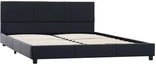 vidaXL Rama łóżka z podnośnikiem, czarna, sztuczna skóra, 120 x 200 cm - Łóżka - miniaturka - grafika 2