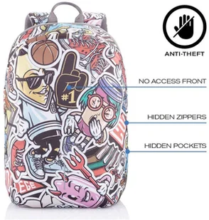 XD Design Plecak antykradzieżowy miejski XD Design Bobby Soft Art Art - graffiti P705.868 - Plecaki - miniaturka - grafika 8