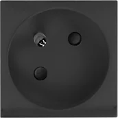 Listwy zasilające - NOEN FR, gniazdo modułowe 45x45mm kątowe - 45° 1x2P+Z, typ E French, 16A 250V, czarne OR-GM-9010/B/FR45 - miniaturka - grafika 1