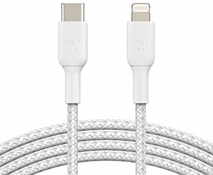 Belkin Kabel Boost Charge Braided USB-C do Lightning 2m, biały 745883788446 - Kable USB - miniaturka - grafika 2