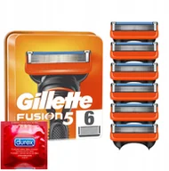 Maszynki do golenia i wkłady - Gillette 6x FUSION5 ostrza wkłady Oryginał +gratis - miniaturka - grafika 1
