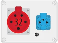 Rozdzielnie elektryczne - Pawbol Rozdzielnica R-BOX 190 1x250V 1x32A/5p B.1215 B.1215 - miniaturka - grafika 1