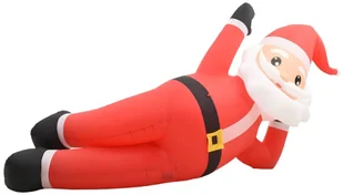 vidaXL Nadmuchiwany Święty Mikołaj z LED, IP44, czerwony, 360 cm, XXL - Oświetlenie świąteczne - miniaturka - grafika 2