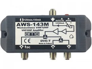 AMS Wzmacniacz antenowy AWS-143M 15/20dB AWS-143M - Akcesoria TV-SAT - miniaturka - grafika 2