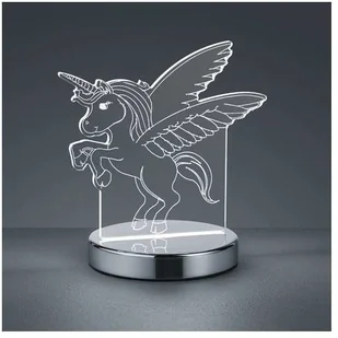 Trio Dziecięca LAMPKA biurkowa KARO R52491106 stojąca LAMPA stołowa LED 7W pegaz chrom przezroczysty - Lampy stojące - miniaturka - grafika 5