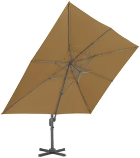 vidaXL Parasol wiszący z aluminiowym słupkiem, 400x300 cm, taupe - Parasole ogrodowe - miniaturka - grafika 4
