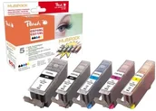 Tusze zamienniki - Peach 319681 nabój z tuszem Czarny fotograficzny Wielopak 5 szt., Atrament - miniaturka - grafika 1
