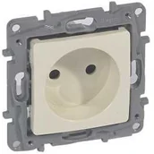 Gniazdka elektryczne - Legrand Gniazdo wtyczkowe Niloe 764638 pojedyncze bez uziemienia z przesłonami kremowe - miniaturka - grafika 1