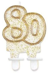 GoDan Świeczka na tort "80", złota z brokatem, 8 cm PF-SCZK80 - Urodziny dla dorosłych GoDan Świeczka na tort "80", złota z brokatem, 8 cm PF-SCZK80 - Urodziny dla dorosłych - miniaturka - grafika 5