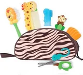 Inne akcesoria do pielęgnacji dzieci - Sassy Zestaw pielęgnacyjny Safari - 6 el. S-38003 - miniaturka - grafika 1