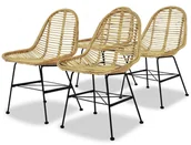 Krzesła - vidaXL Krzesła do jadalni, 4 szt., naturalny rattan - miniaturka - grafika 1