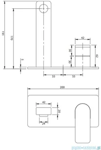 Omnires Baretti bateria umywalkowa podtynkowa czarny mat BA7815BL | - Baterie umywalkowe - miniaturka - grafika 2