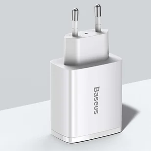 Baseus Ładowarka  Ładowarka sieciowa Baseus Compact Quick Charger 2xUSB USB-C PD 3A 30W biała BSU2896WHT - Akcesoria do tabletów i e-booków - miniaturka - grafika 10