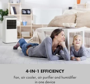 Klarstein Coldplayer, chłodnica powietrza, 4 w 1, 68 W, 384 m3/h, 4 prędkości nawiewu, biała ACO6-Coldplayer W - Klimatory - miniaturka - grafika 2