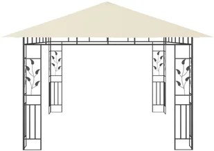 vidaXL Altana ogrodowa z moskitierą, 4x3x2,73 m, kremowa, 180 g/m - Altany ogrodowe - miniaturka - grafika 4