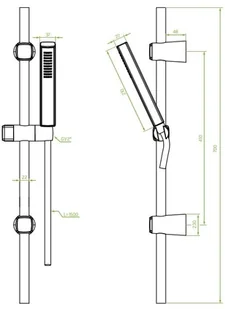 Laveo Zestaw natryskowy na drążku POLA złoty NAP_G1A1 NAP_G1A1 - Zestawy prysznicowe - miniaturka - grafika 3