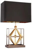 Lampy stojące - EVO Stojąca LAMPA stołowa EVO T01939BK AU abażurowa LAMPKA nocna geometryczna złota czarna EVO T01939BK AU - miniaturka - grafika 1