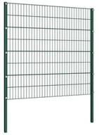 Ogrodzenia - GSTORE Panel ogrodzeniowy ze słupkami żelazny 6,8 x 1,6 m zielony GS-278673 - miniaturka - grafika 1