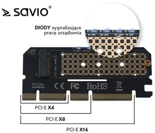 Elmak SAVIO KARTA ROZSZERZEŃ ADAPTER M.2 NVME PCI-E AK AK-41 - Kontrolery - miniaturka - grafika 5