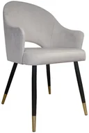 Krzesła - Atos Krzesło JENISEJ VELVET GOLD jasno szare nowoczesne z kubełkowym oparciem VELVETGOLD-MG39 - miniaturka - grafika 1