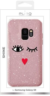 PURO Glitter EYES Shine Cover - Etui Samsung Galaxy S9 (Rose Gold) Limited edition (SGS9SHINE1RGOLD) - Etui i futerały do telefonów - miniaturka - grafika 2
