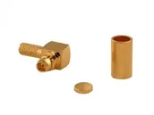 Złącza, przejściówki, adaptery - brak danych Złącze MMCX kątowe zaciskane na RG17 - miniaturka - grafika 1