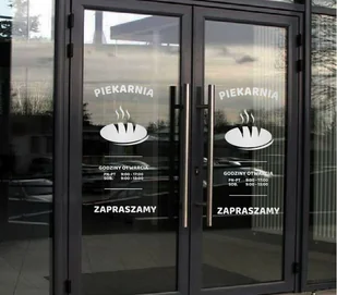 Naklejka na szybę, witrynę: Piekarnia z godzinami otwarcia OM054b - Systemy ekspozycyjne i znaki informacyjne - miniaturka - grafika 2